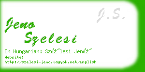 jeno szelesi business card